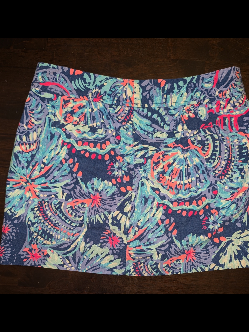 Lilly Pulitzer Women's 4 Navy Pink Seashell tropical Skirt Vacation Summer Beach